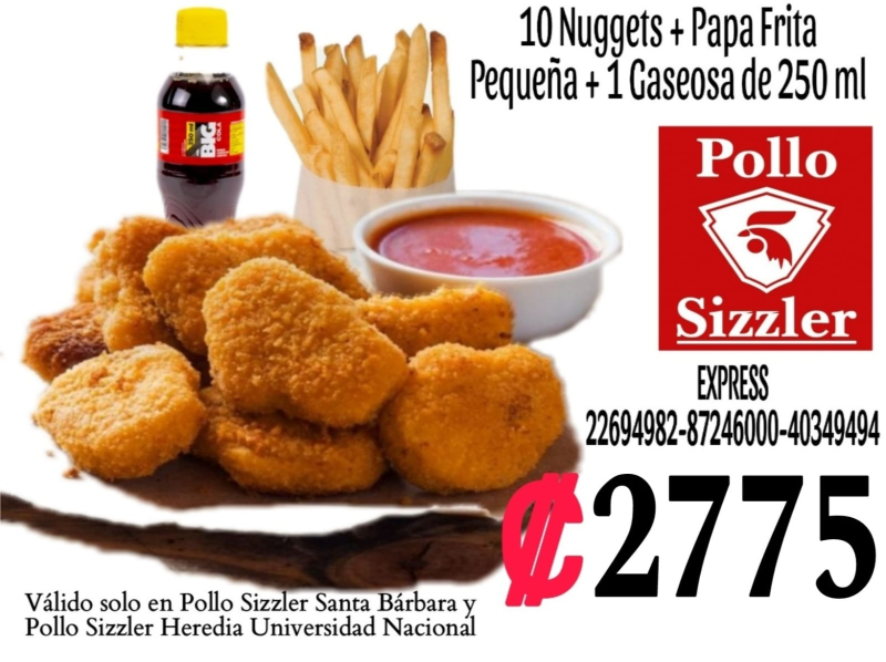 Nugget X 10 + Papa Pequeña + Bebida