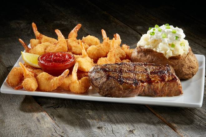 Steak and Crispy Shrimp