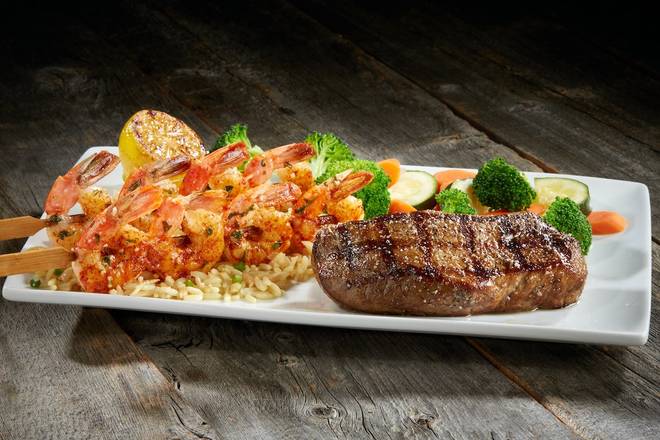 Steak and Grilled Shrimp Skewers