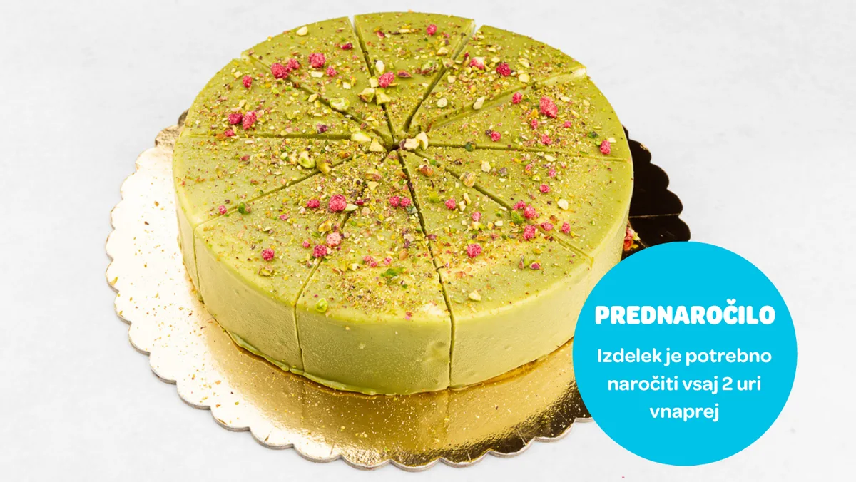 Pistacijeva torta s češnjo (cela torta)