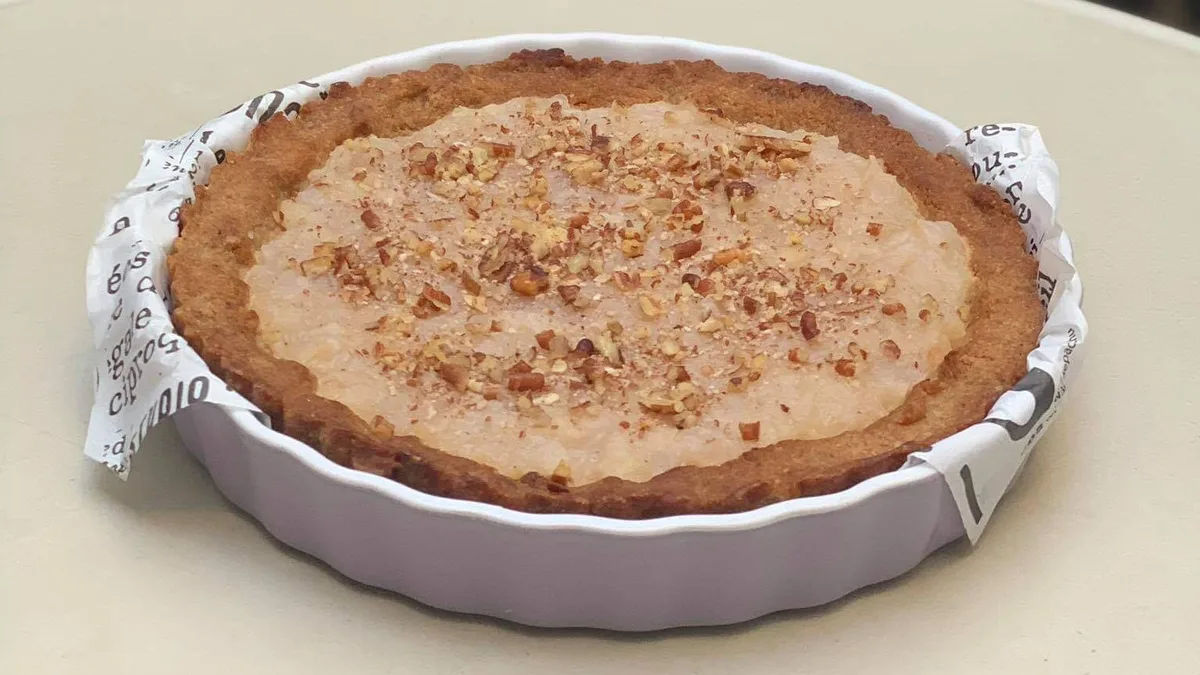 Pekándiós-körtés pite, vegán
