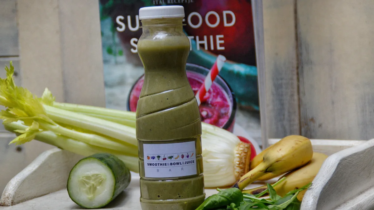 Zeller-uborka-spenót-banán smoothie