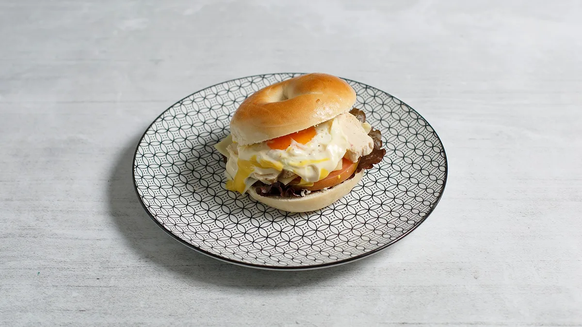 Bagel With Chicken and Egg