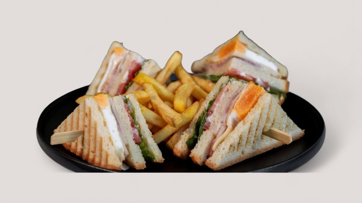 Club Sandwich With Nachos Or Fries