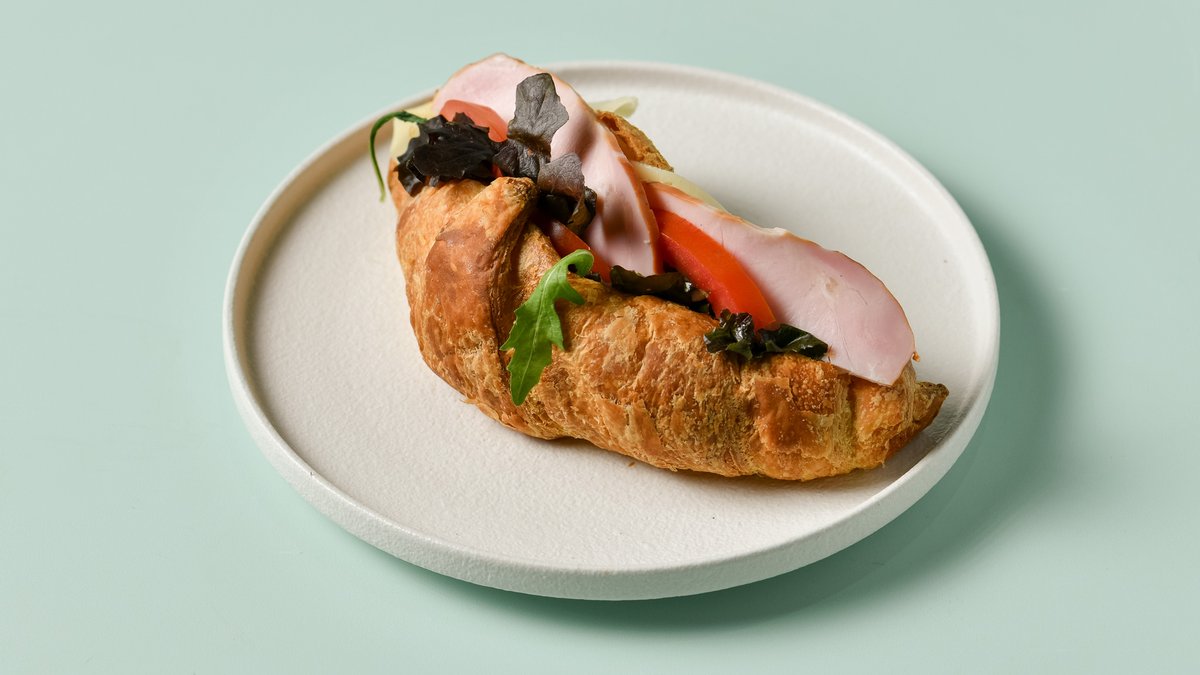 Croissant With Loutza and Cheese