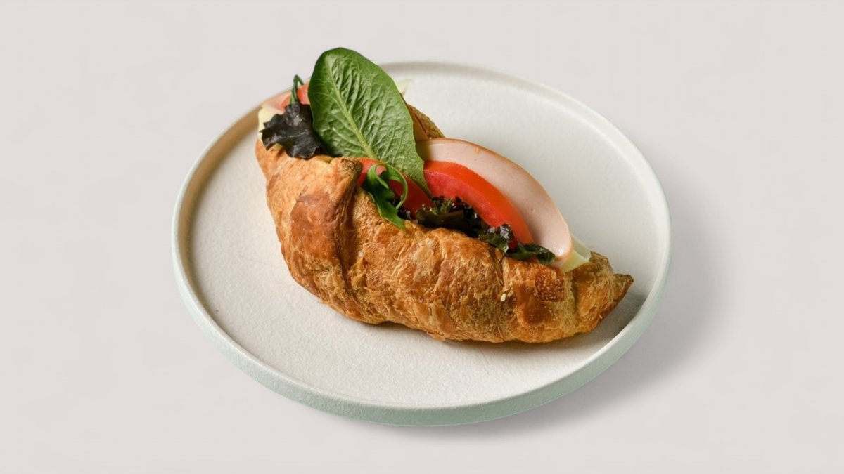 Croissant With Tukrey and Cheese