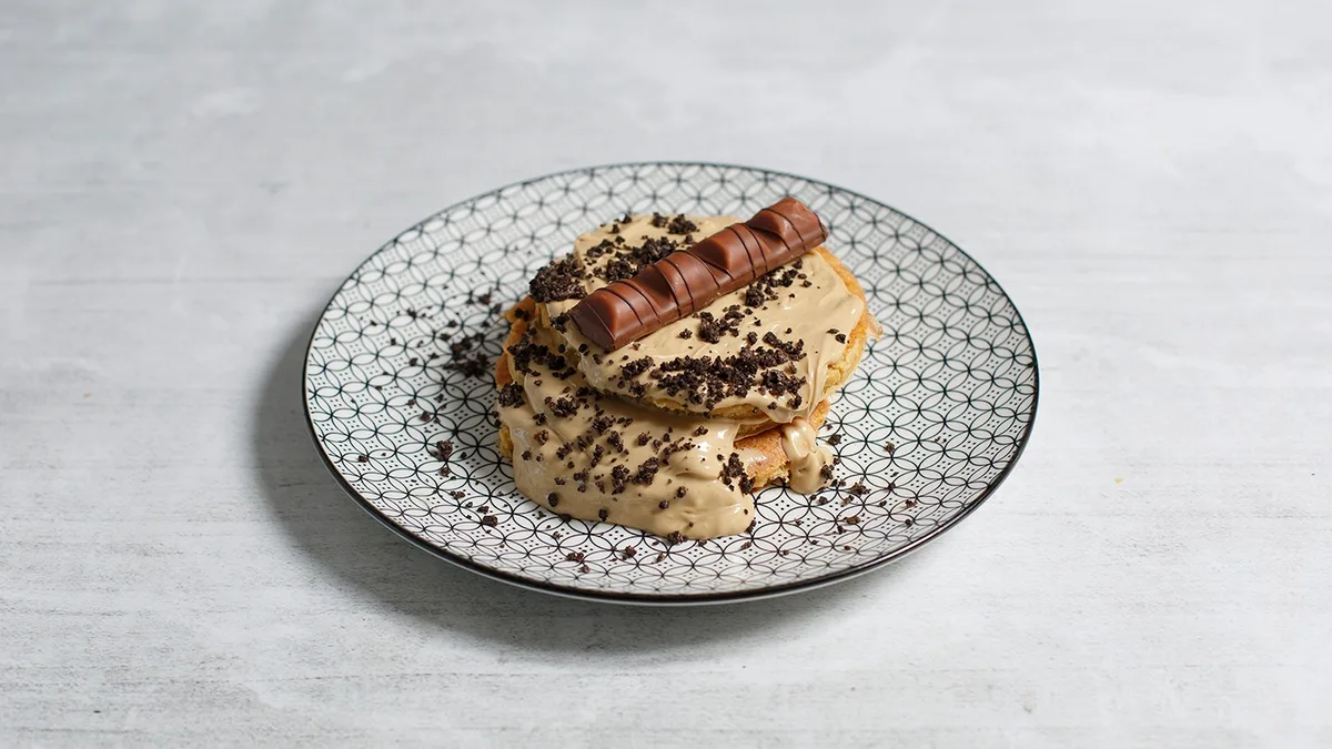 Pancakes With Bueno and Oreo Biscuit