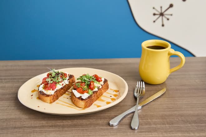 Basil and The Bee Burrata Toast