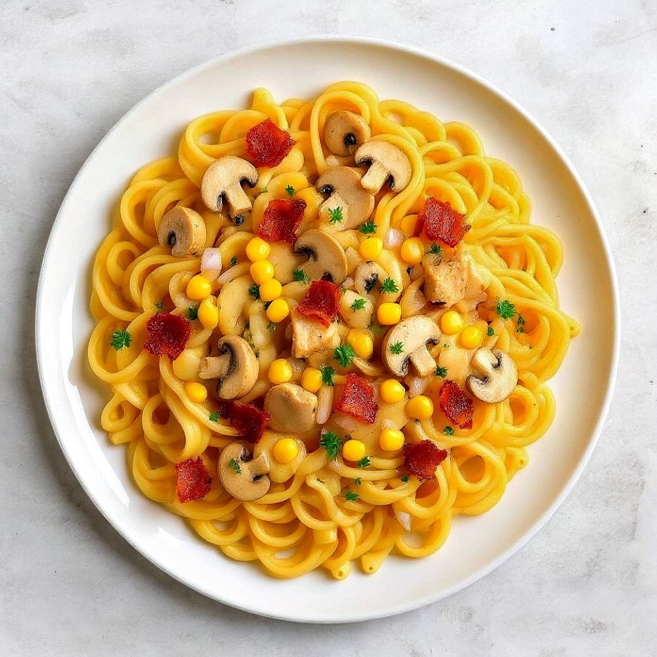 Tallarin En Salsa Bechamel Con Pollo