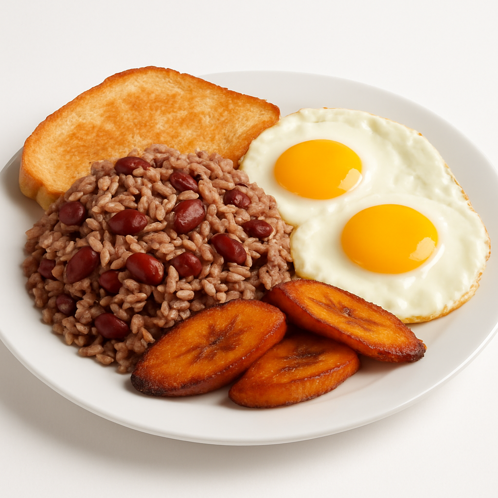 Gallo Pinto con Dos Huevos