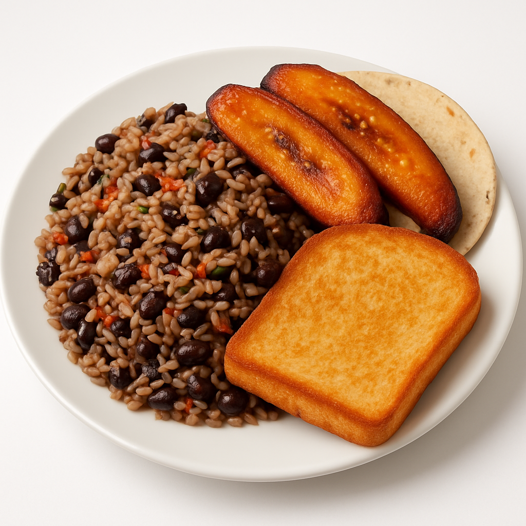 Gallo Pinto con Plátano Maduro