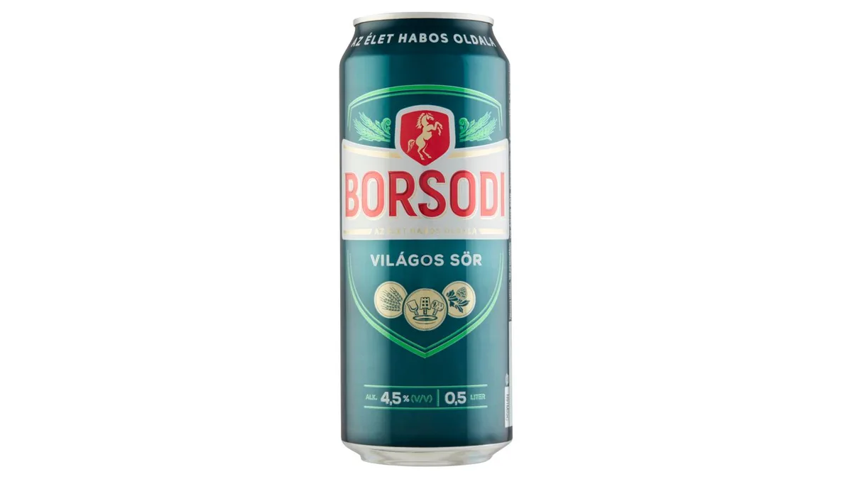 Borsodi világos sör 4,5% 0,5 l