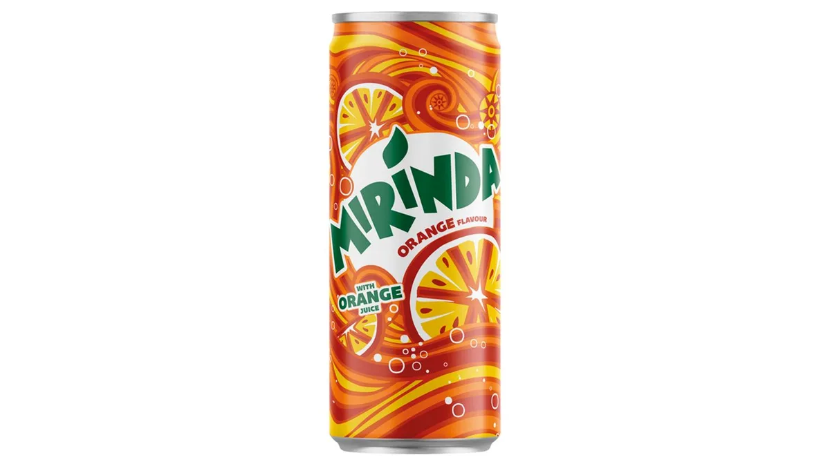 Mirinda narancs szénsavas üdítőital cukorral és édesítőszerekkel 330 ml