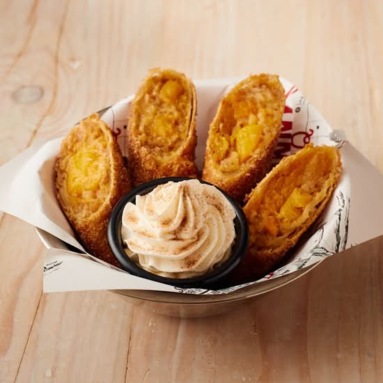 Peach Cobbler Egg Rolls