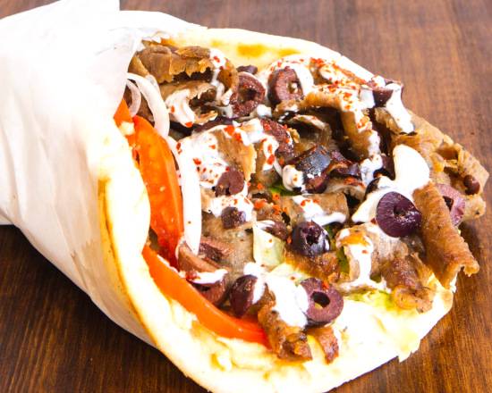 Hummus and Olive Gyro