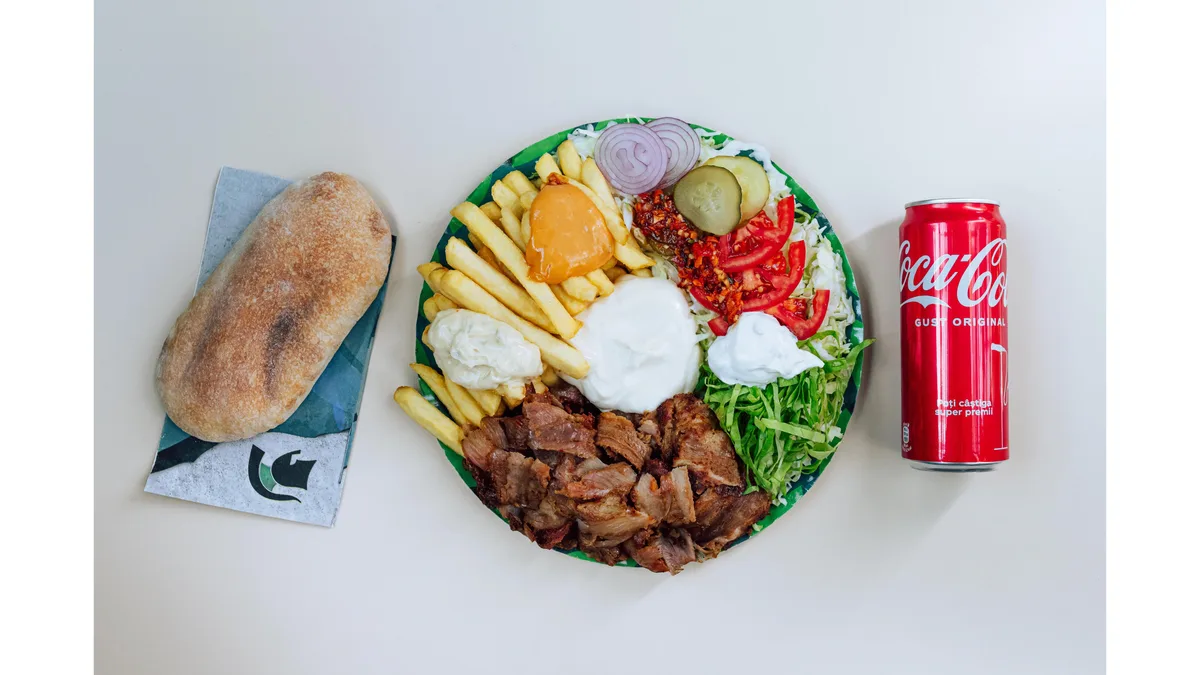 Meniu Gyros XXL la farfurie Vitel-Purcel-Berbecut