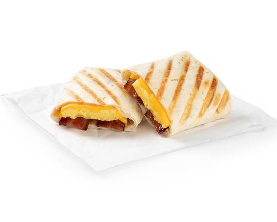Bacon Egg and Cheese Grilled Breakfast Wrap