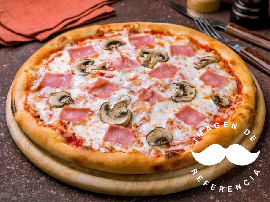 Pizza Grande Jamón y Hongos