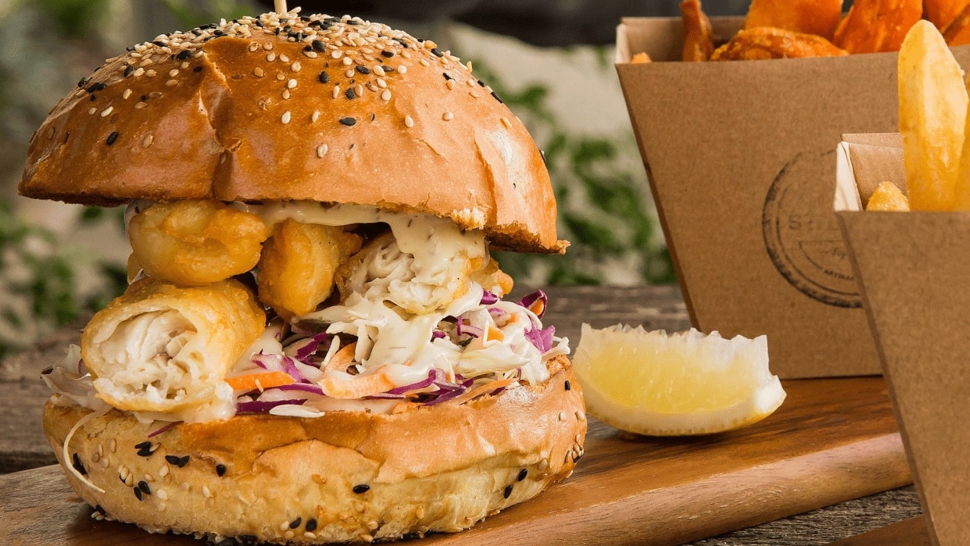 Fish Burger and Chips
