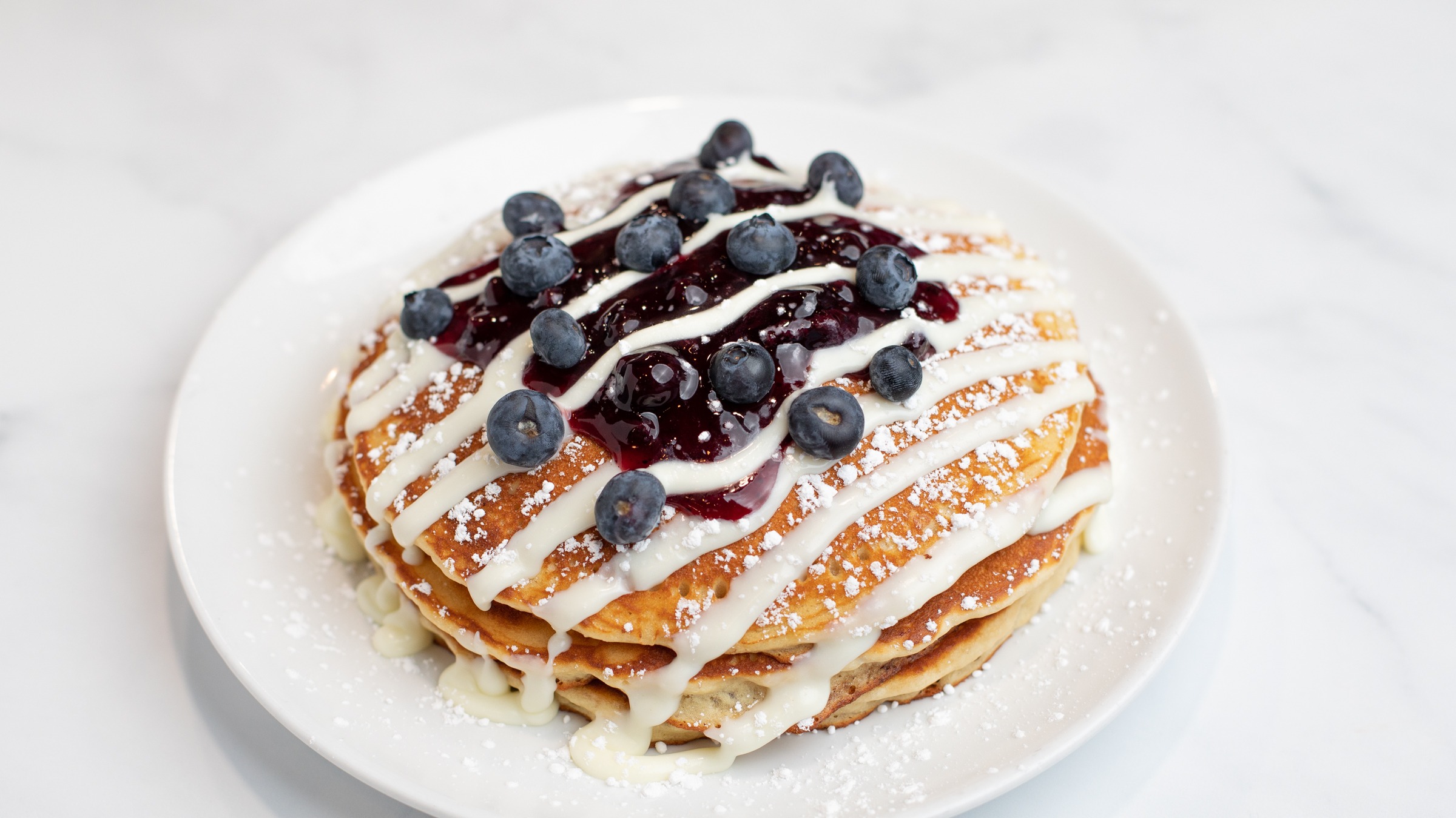 NY Blueberry Cheesecake Pancakes