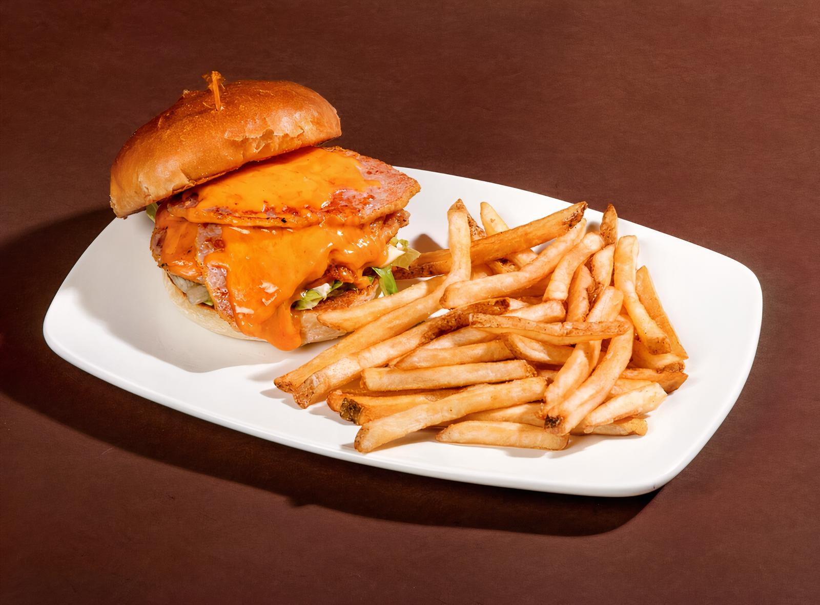Peameal and Cheddar Melt on a Bun