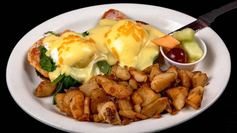Peameal and Spinach Benedict