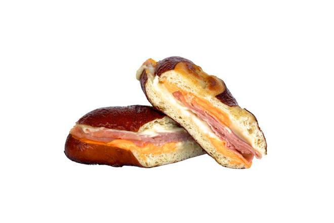 Ham and Cheese on Pretzel