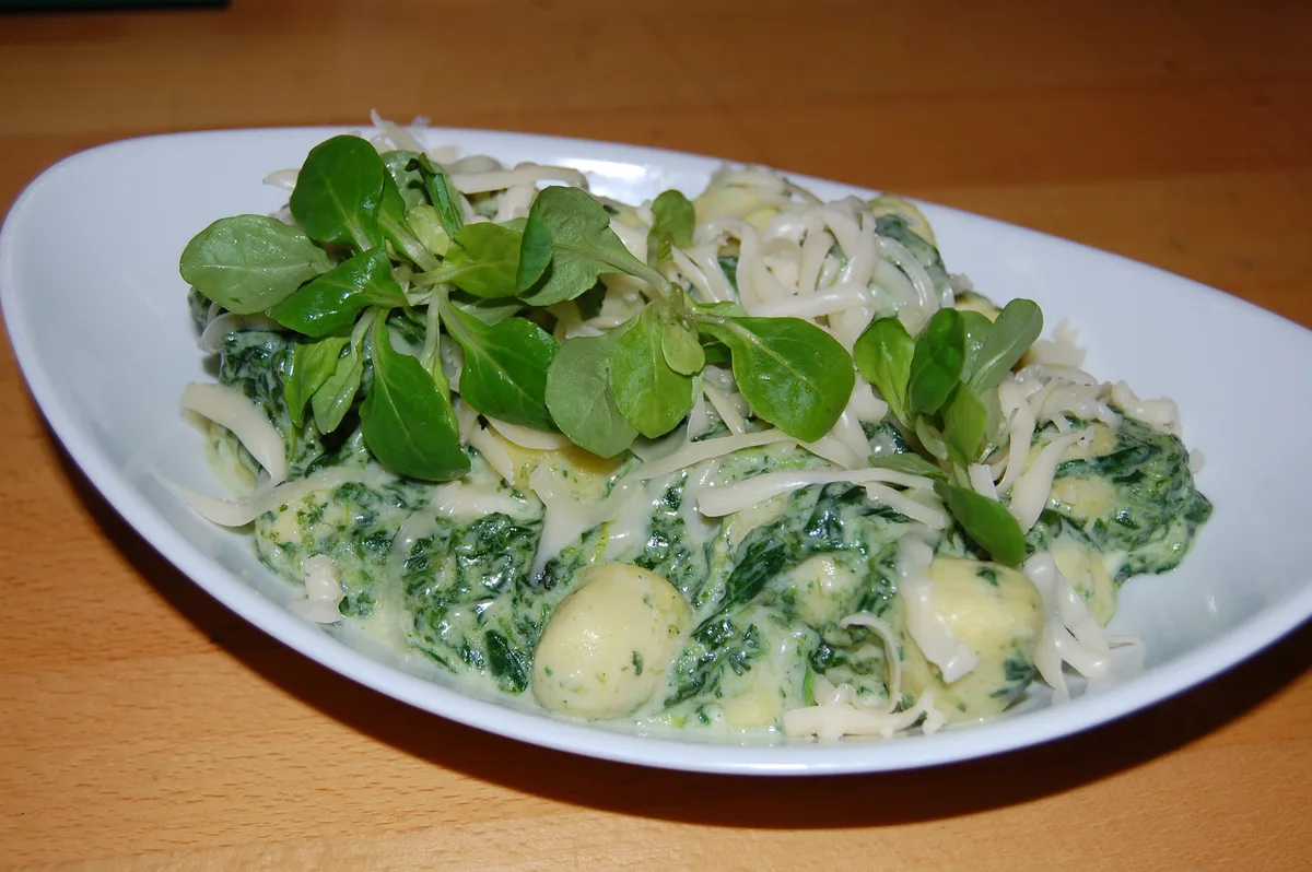 Spenótos gnocchi