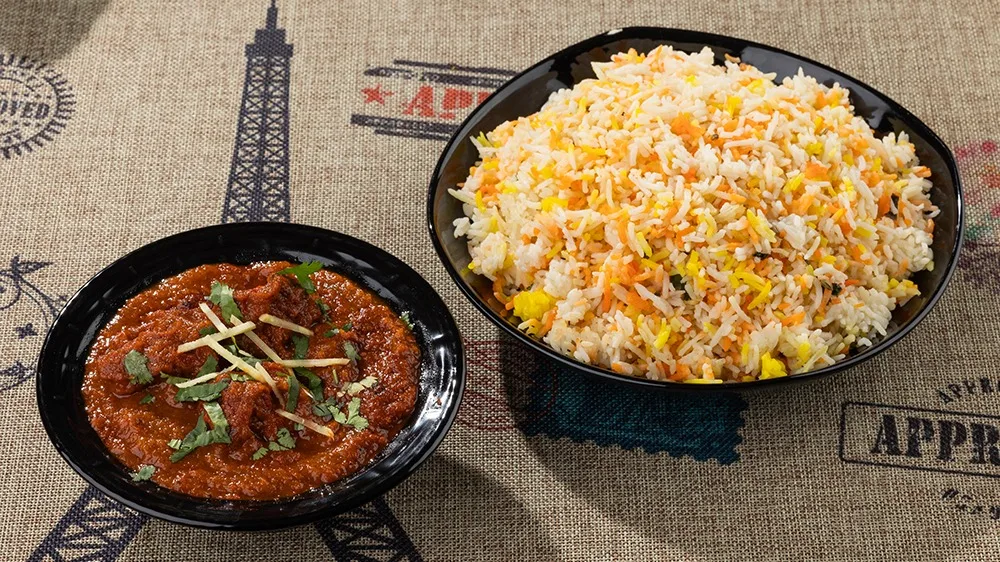 beef rogan josh and ghee rice