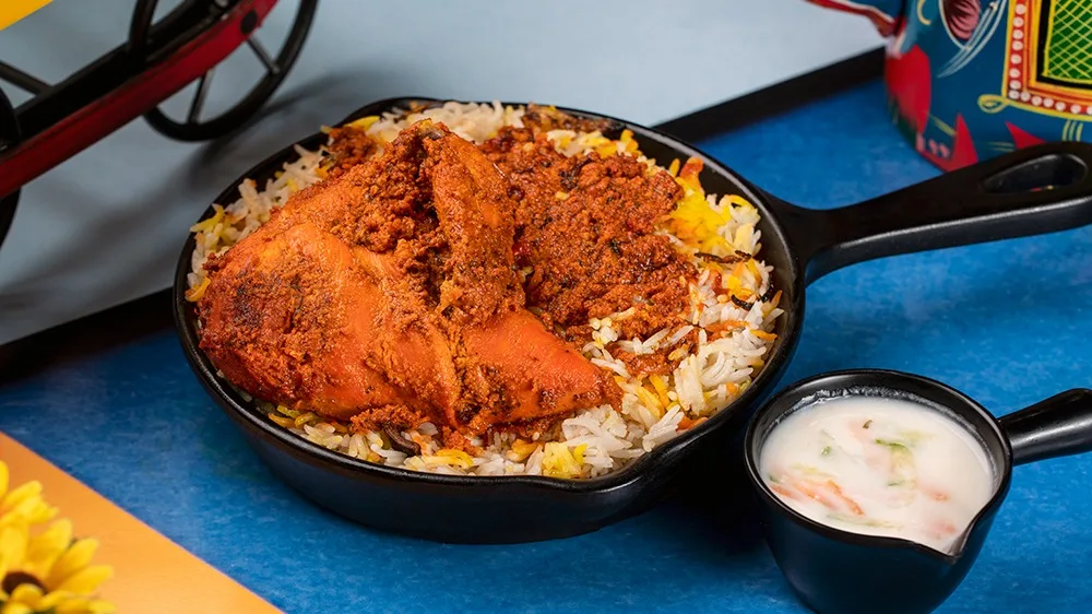 Tandoori chicken biryani