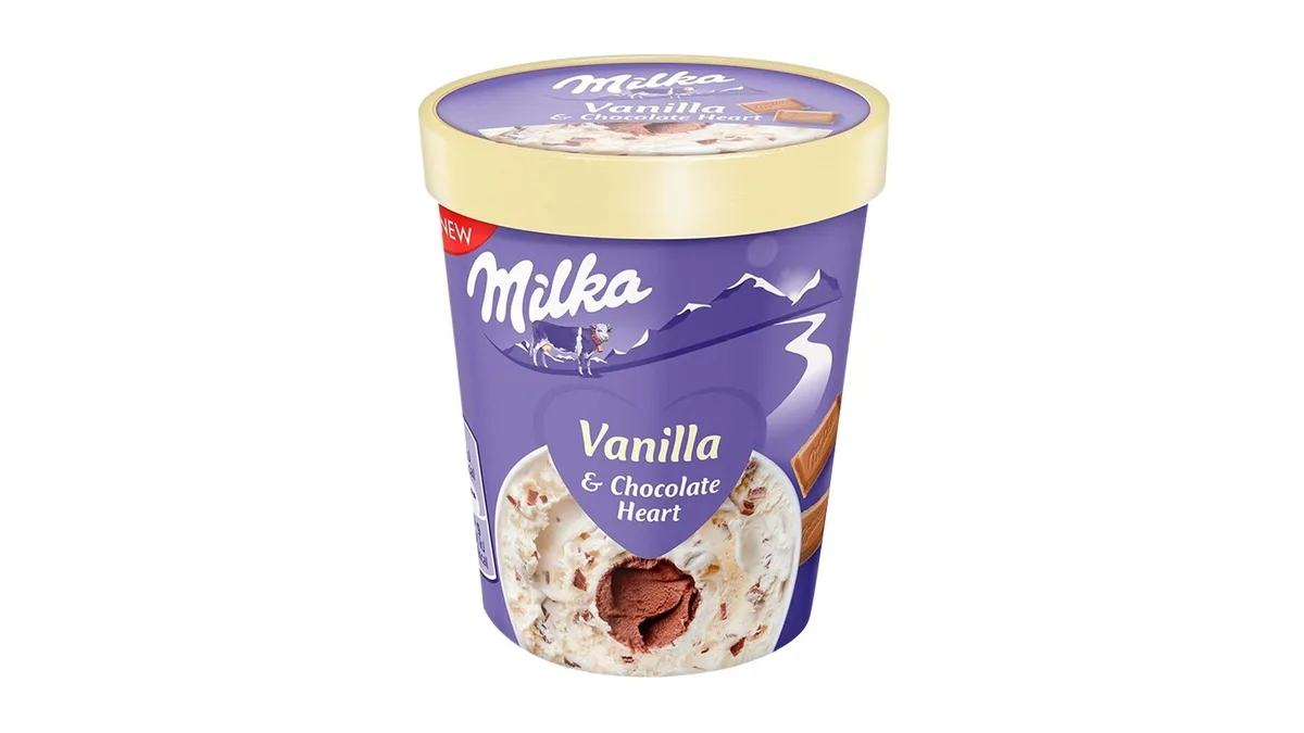 Milka Vanilla and Chocolate Heart Tub 480 ml
