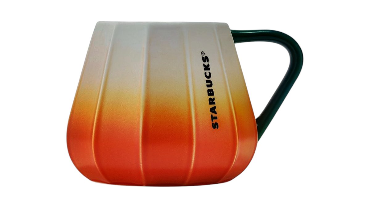 911171404 - Mug Ombre Ribbed Pumpkin Orange 13oz