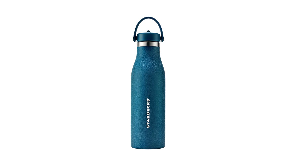 911171406 - Stainless Steel Bottle with Straw Blue 18oz