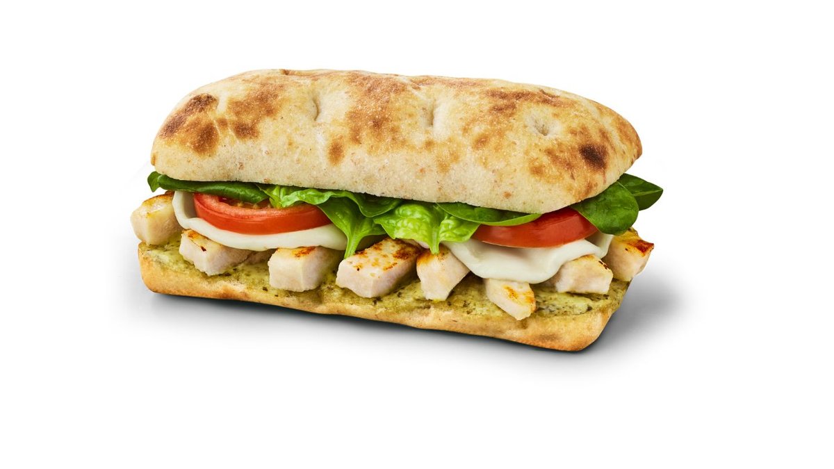 Sandwich med kylling og pesto