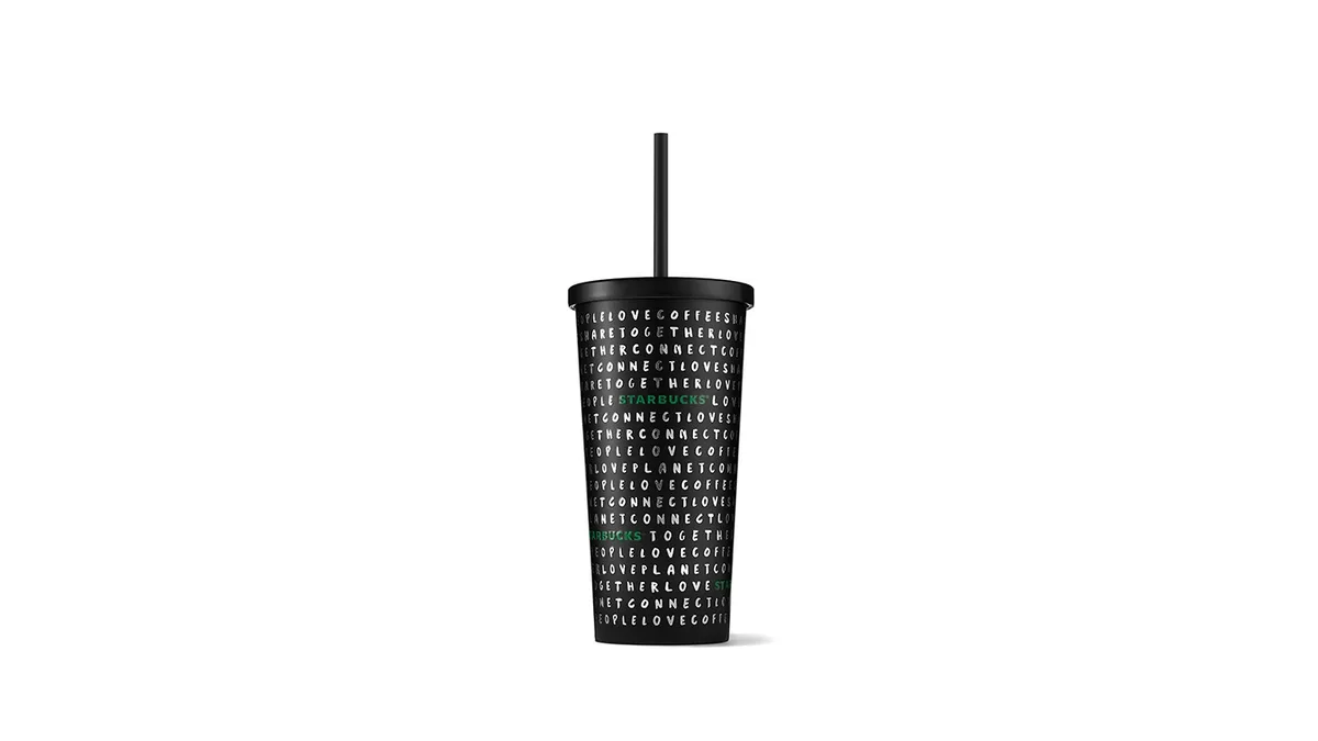 (1139682) Μαύρο Ποτήρι με Καλαμάκι, 473 ml