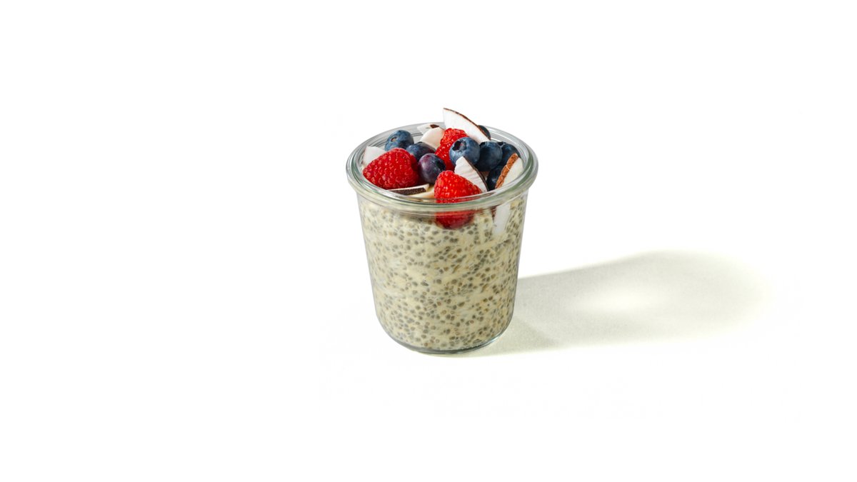 Chiapudding med Banan og Bær