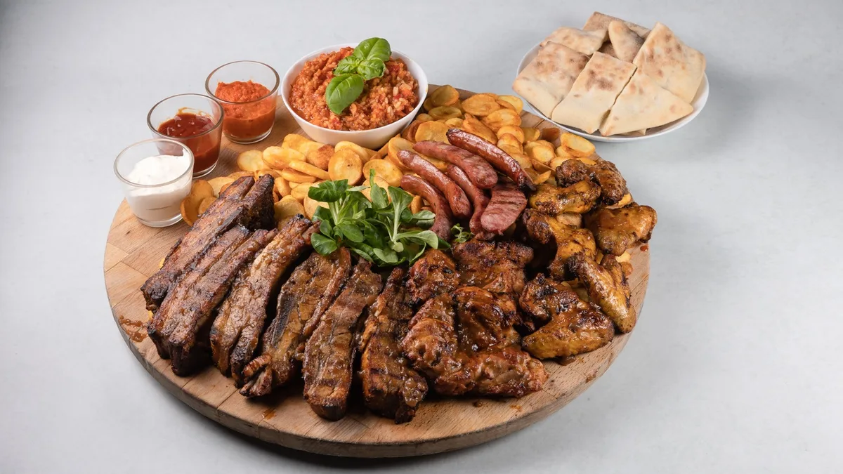 BBQ Stari hrast jumbo tanjur za 4 osobe