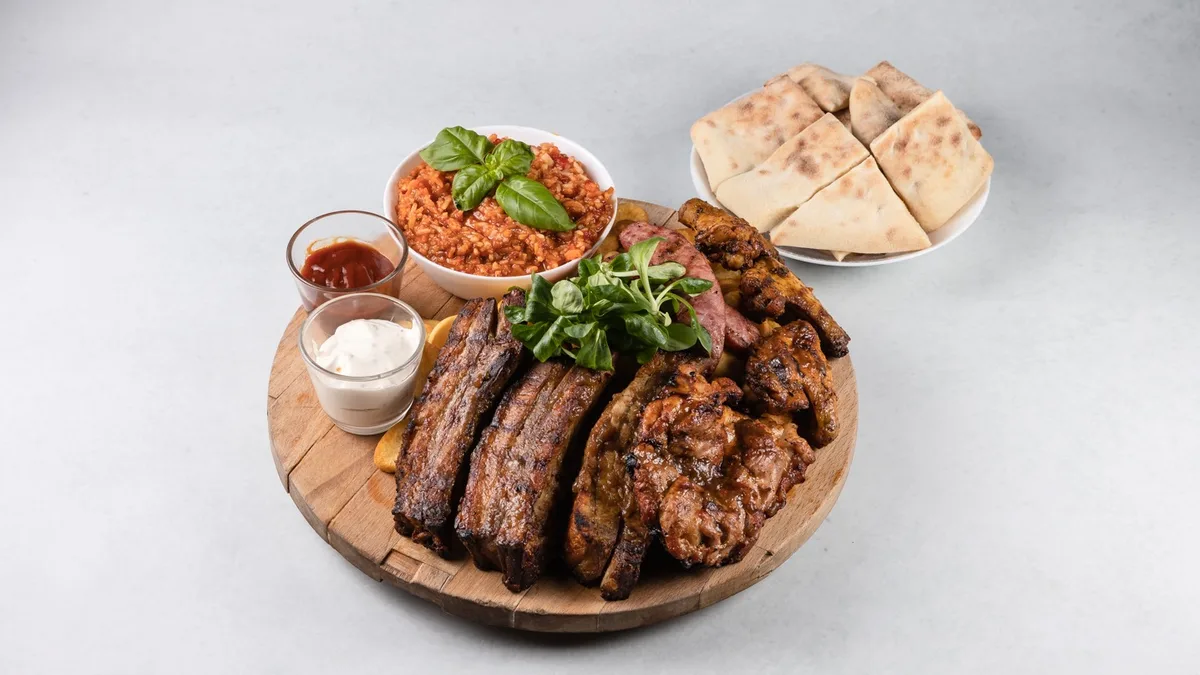 BBQ Stari hrast tanjur za 2 osobe