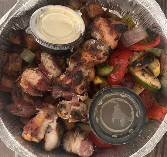 Chicken Bacon Skewers