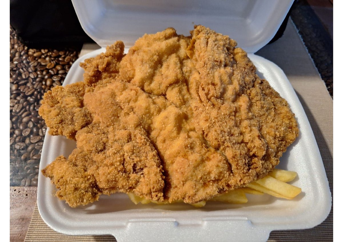 Rántott sertéskaraj ( 200gr.) hasábburgonyával