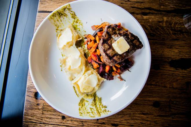 Filet and House Goat Cheese Ravioli