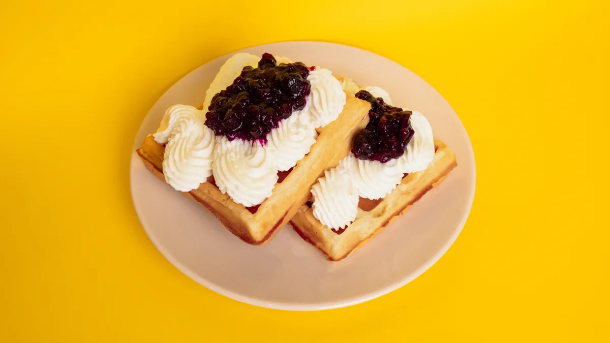 Waffles with MascarponeandJam
