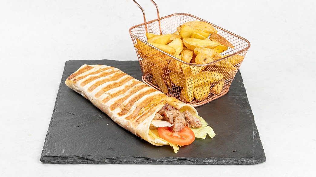 Beef wrap in ocvrt krompirček