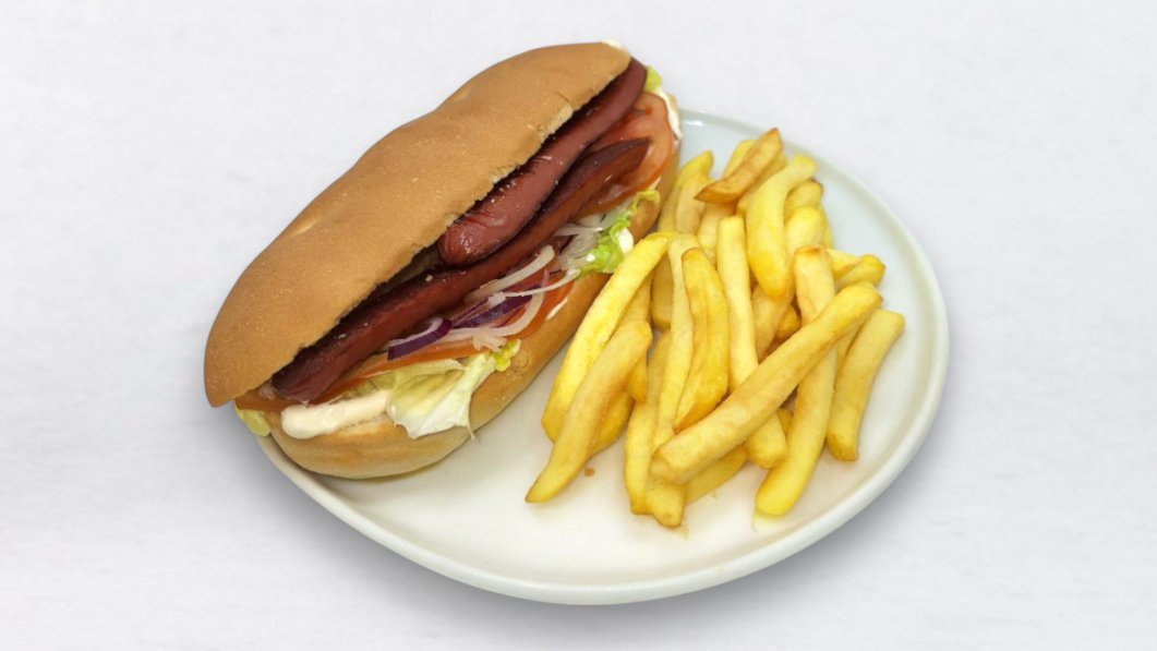 Hot dog s pečeno hrenovko in zelenjavo Menu