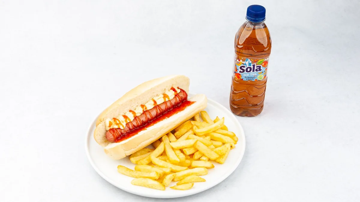 Hot dog s pečeno hrenovko Menu