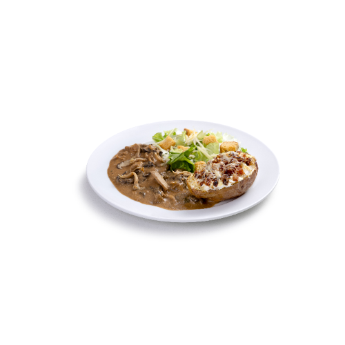 Strogonoff de Cogumelo com Batata Assada