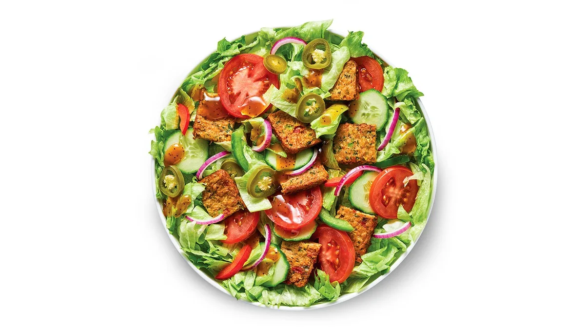Spicy Vegan Patty Salat