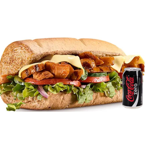 Combo 2x Sanduíche Frango Teriyaki 15cm + Coca Zero Lata