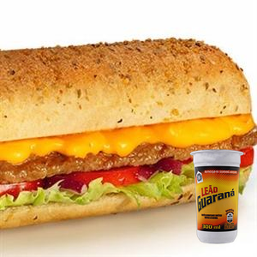 Combo Steak Cheddar Cremoso 30cm + Matte Leão Guaraná - 300ml