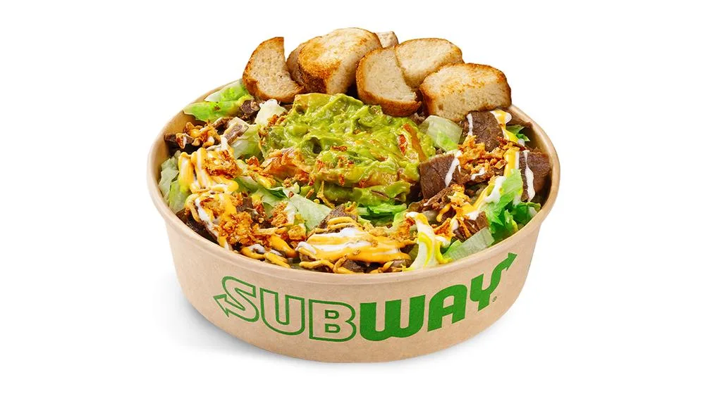 Guacamole and steak salad